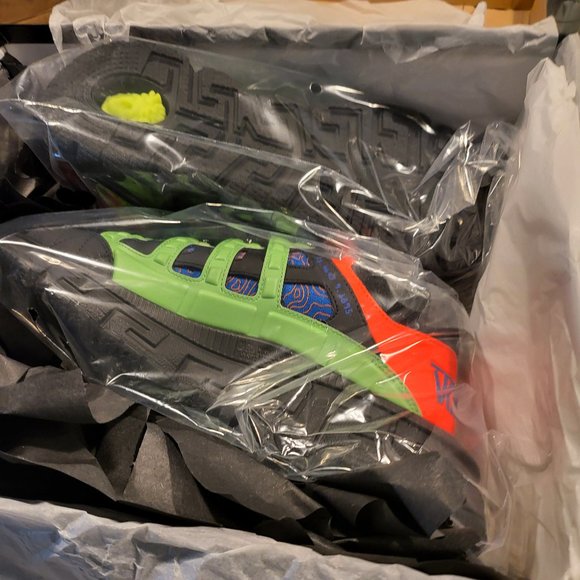 Versace Men's Trigreca Sneakers, Nero+Saphire+Neon Green, Size 10US (43 EUR) - Picture 1 of 10